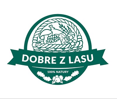 Grafika przedstawia logo marki "Dobre z Lasu".